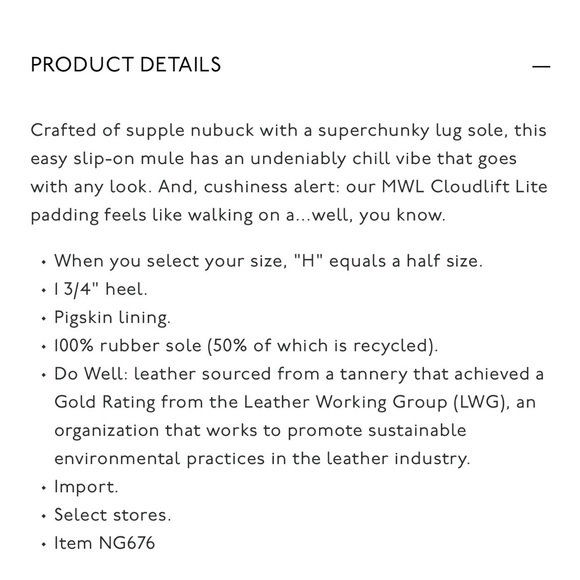 Madewell The Bradley Lugsole Mule in Black Nubuck Size 7 - Picture 6 of 13